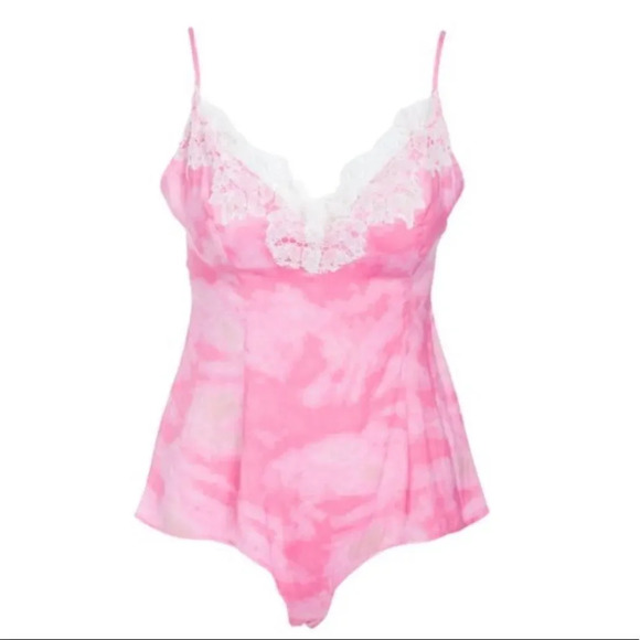 NWT Free People Tie-Dye Lace-Trim Luella Bodysuit - Picture 8 of 8